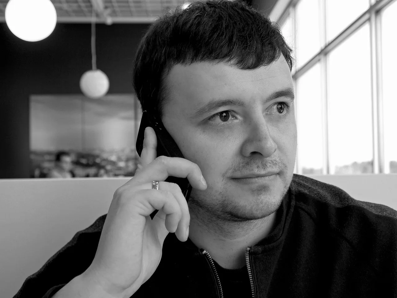 man, phone, on the phone, mobile, person on phone, wireless, telephone, caucasian, male, guy, communication, communicate, technology, smartphone, cell phone, cellphone, using, holding, gray phone, gray mobile, gray community, gray communication, gray smartphone, gray telephone. Turning flooring inquiries into jobs: a contractor's answer, measure, quote sequence